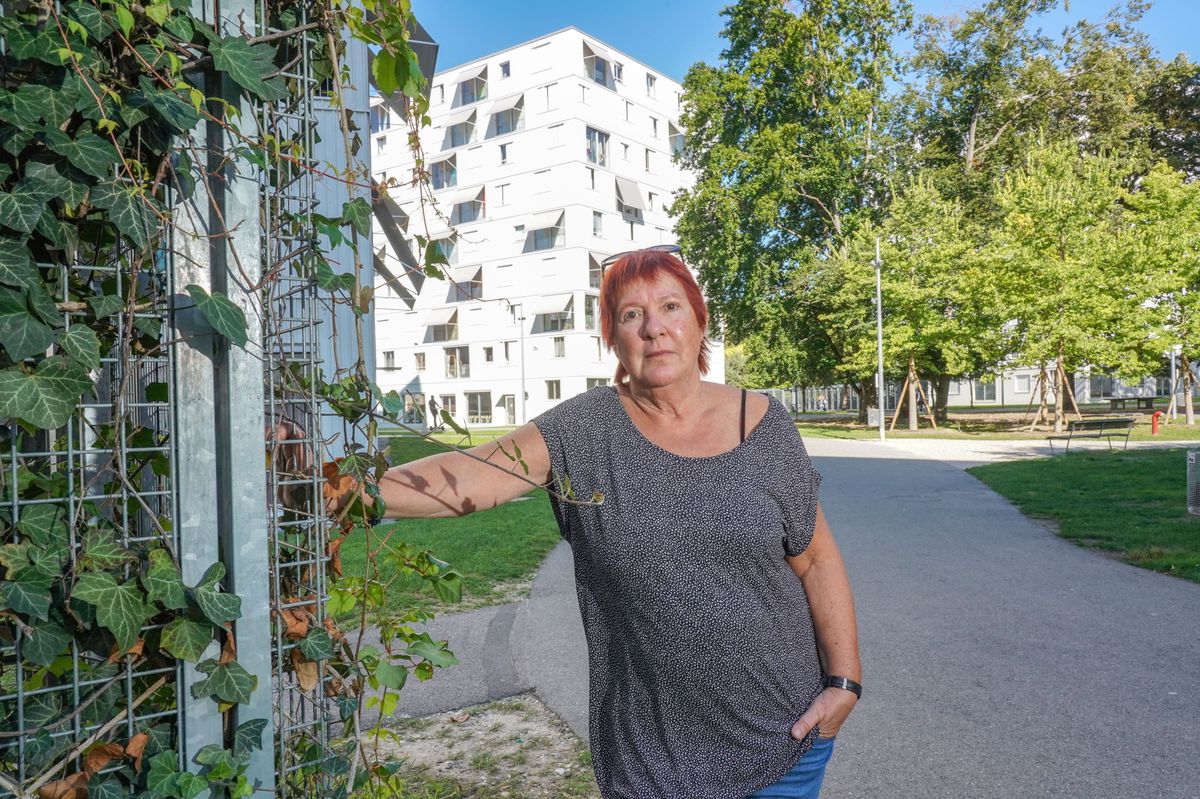 Carouge, le 01/10/2021 - Portrait de Henriette Stebler. Photo LUCIEN FORTUNATI