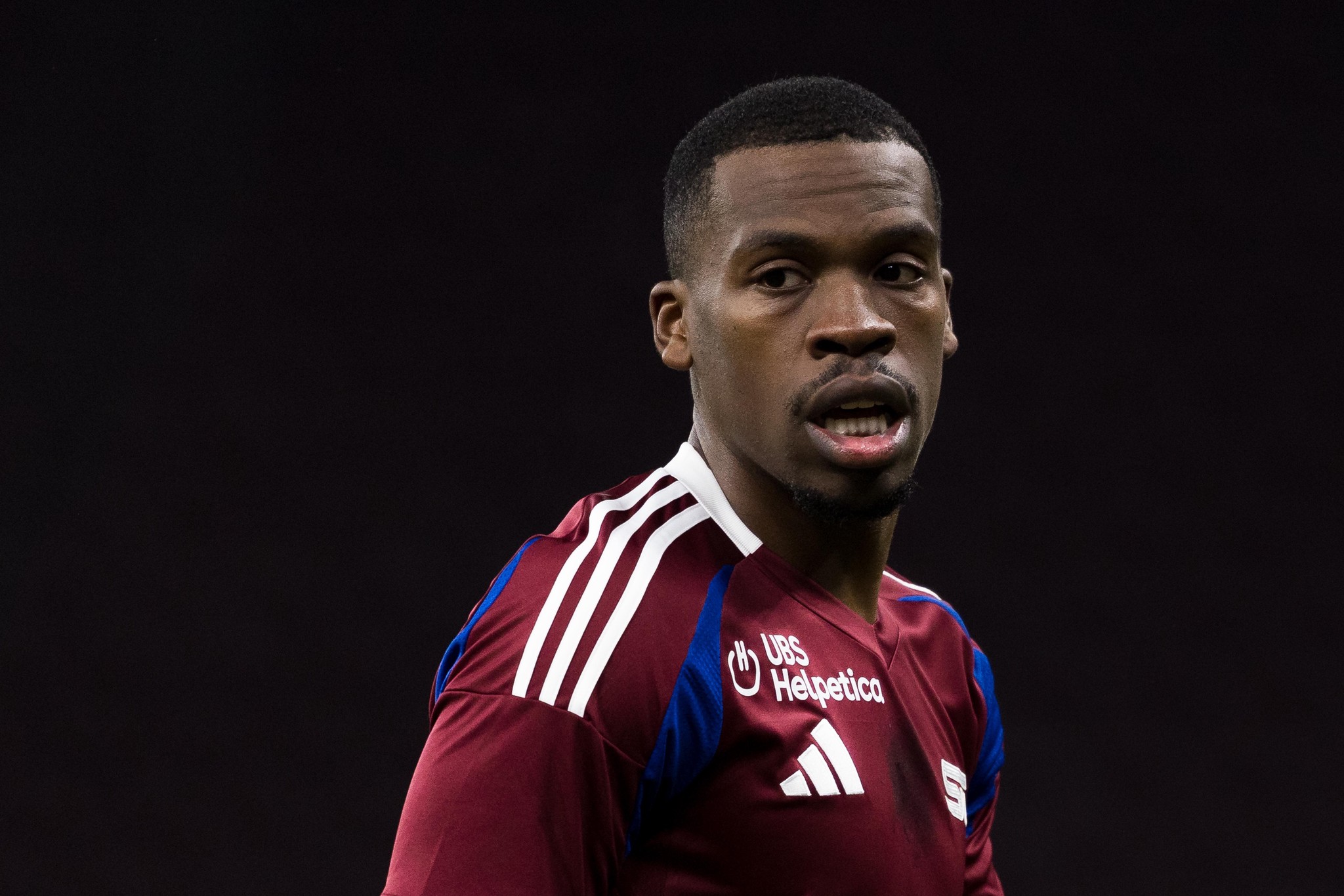 Dereck Kutesa du Servette FC lors d’un match contre le FC Winterthour en Super League, le 8 décembre 2024 au Stade de Genève.
