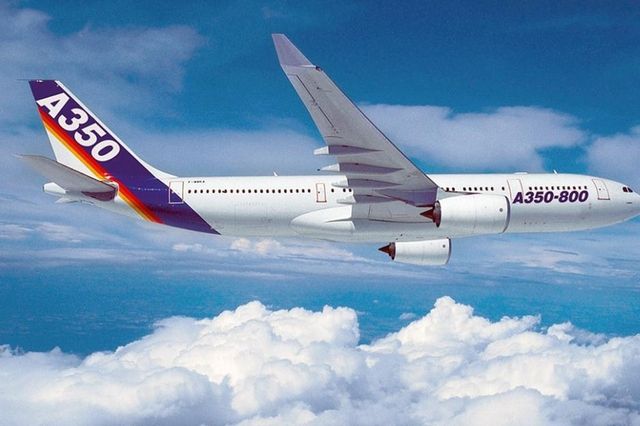 Une image de synthèse de l'Airbus A350-800.
