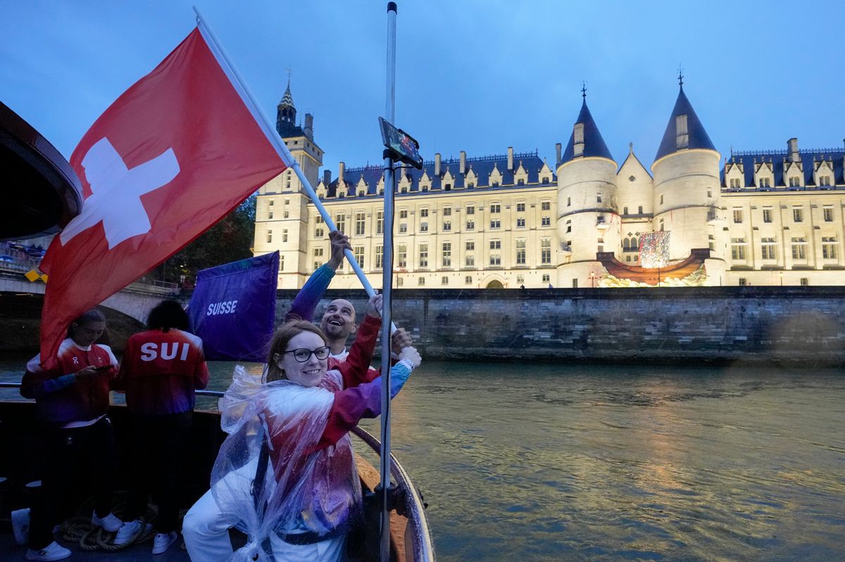 délégation suisse lors de la cérémonie d'ouverture des JO de Paris 2024