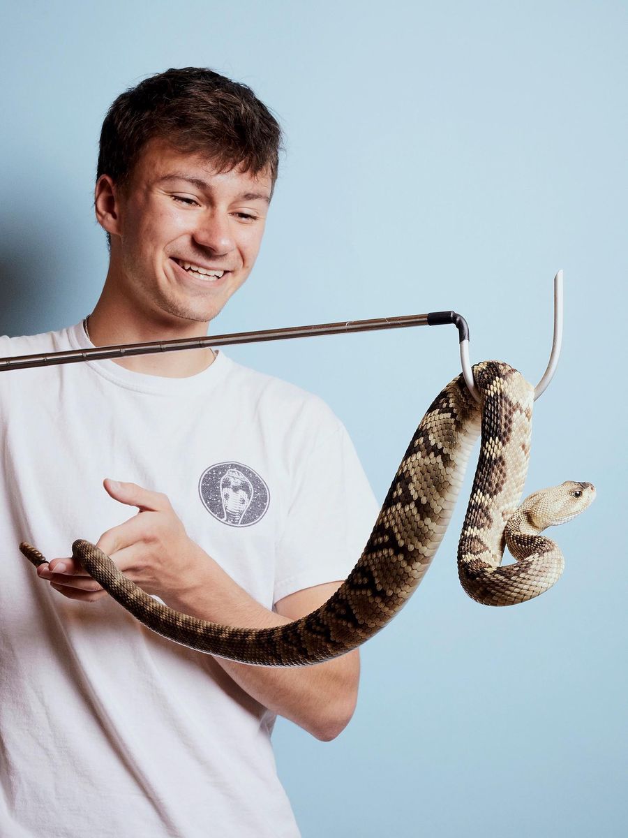 Colin Ruffieux, 22 ans, a acquis le serpent à sonnette Pablo au printemps auprès d’un éleveur alémanique.