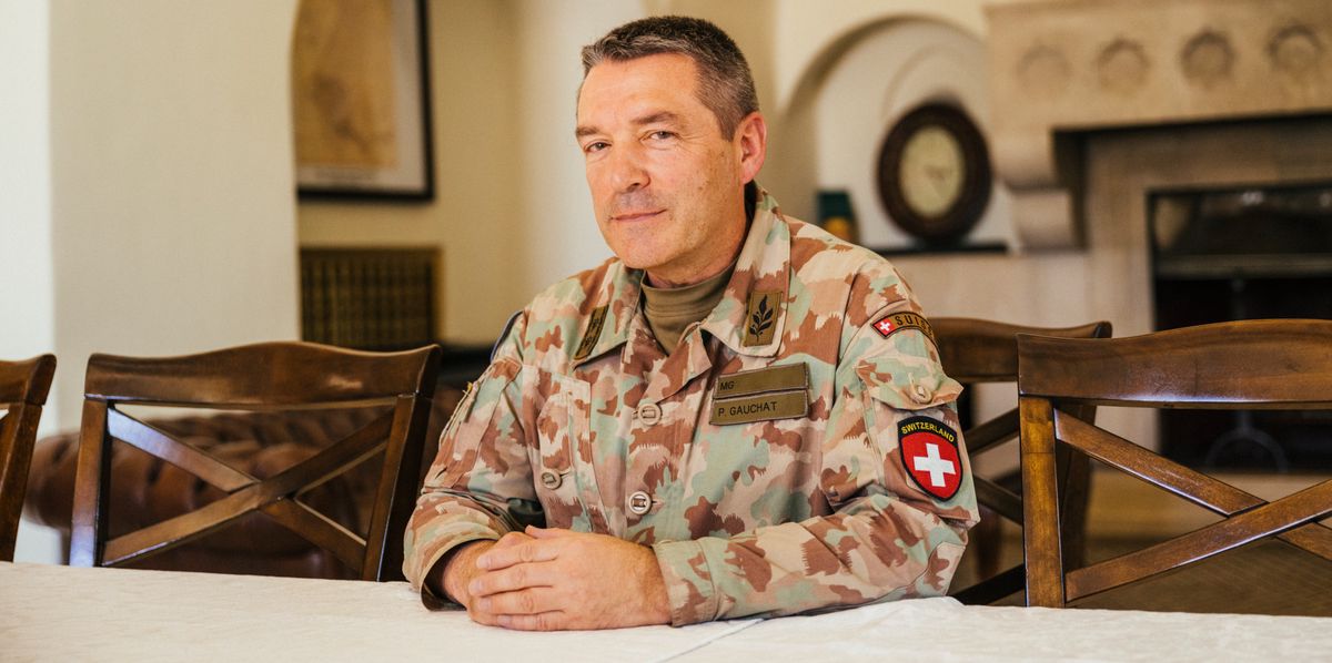 Patrick Gauchat, un général suisse âgé de 56 ans, chef de mission et chef d'état-major de l'UNTSO, pose pour un portrait au siège de l'Organisation des Nations Unies pour la surveillance de la trêve (UNTSO) à Jérusalem le lundi 9 septembre 2024.