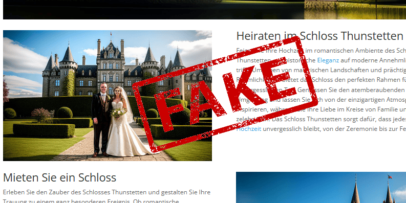 AI: Zurich entrepreneur creates fake castle websites