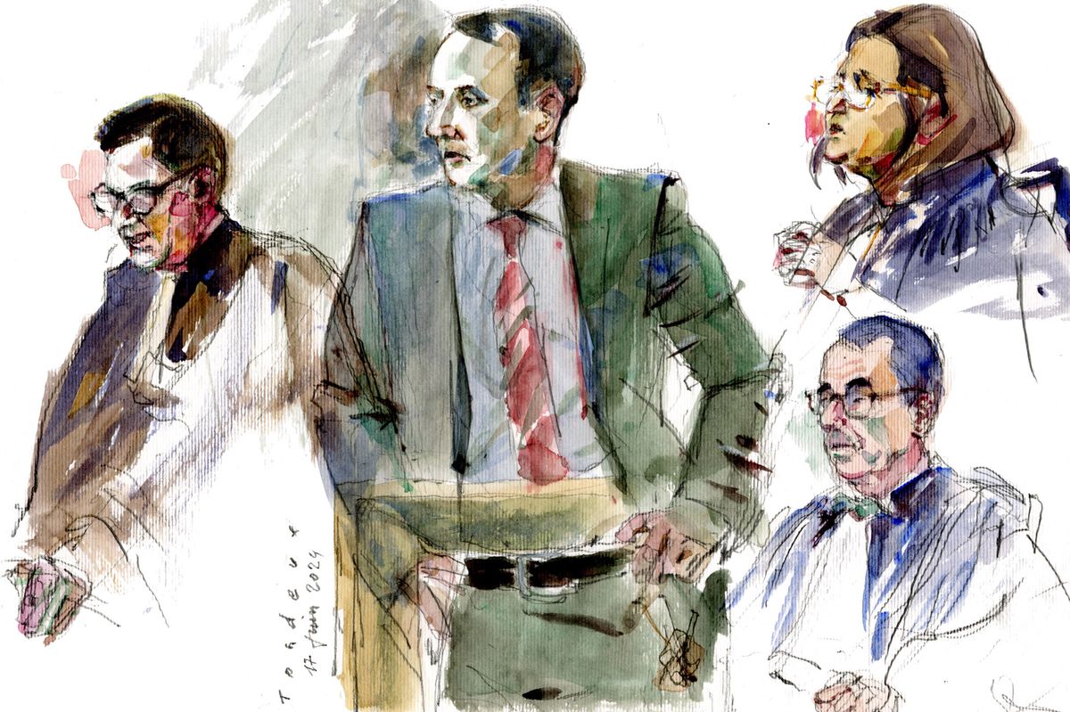 Me Romain jordan, le procureur Yves Bertossa, Me Jaël Hayat et Me nicolas Jeandin