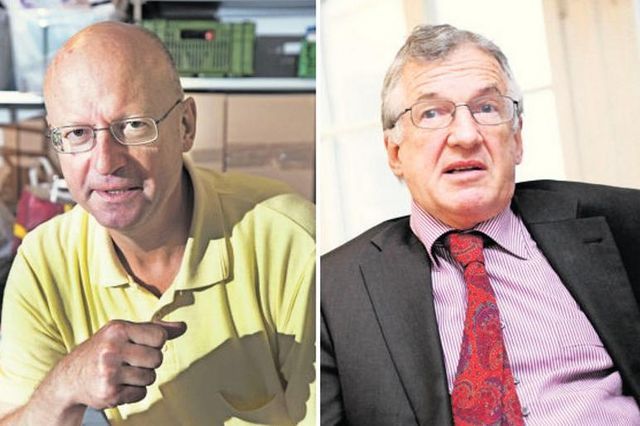 Pierre Vanek (à g.) et Christian Grobet figureront sur la liste commune d'Ensemble à gauche.