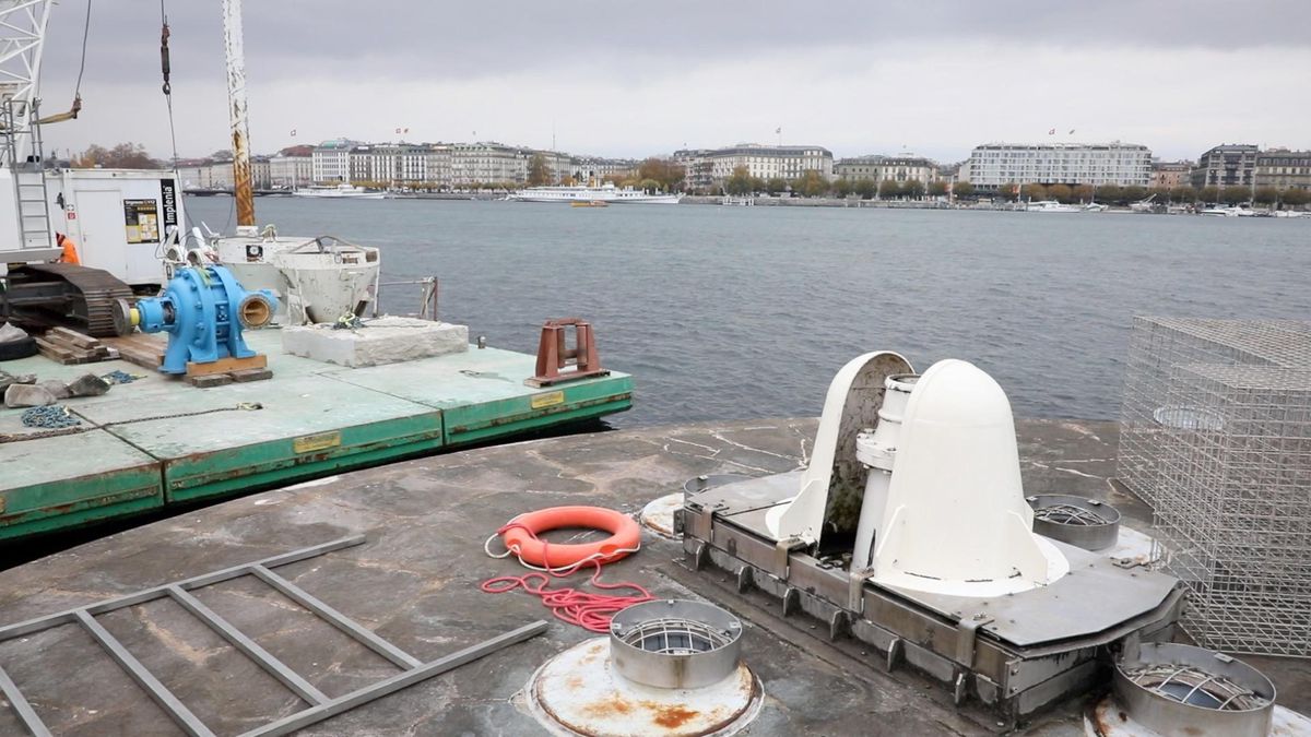 La pompe Salève du Jet d’eau part en révision