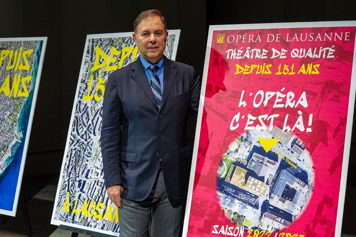 Lausanne, le 07.04.2022. Presentation par Eric Vigie, directeur, de la saison 2022-23 de l’Opera de Lausanne. VANESSA CARDOSO/ 24HEURES. 

