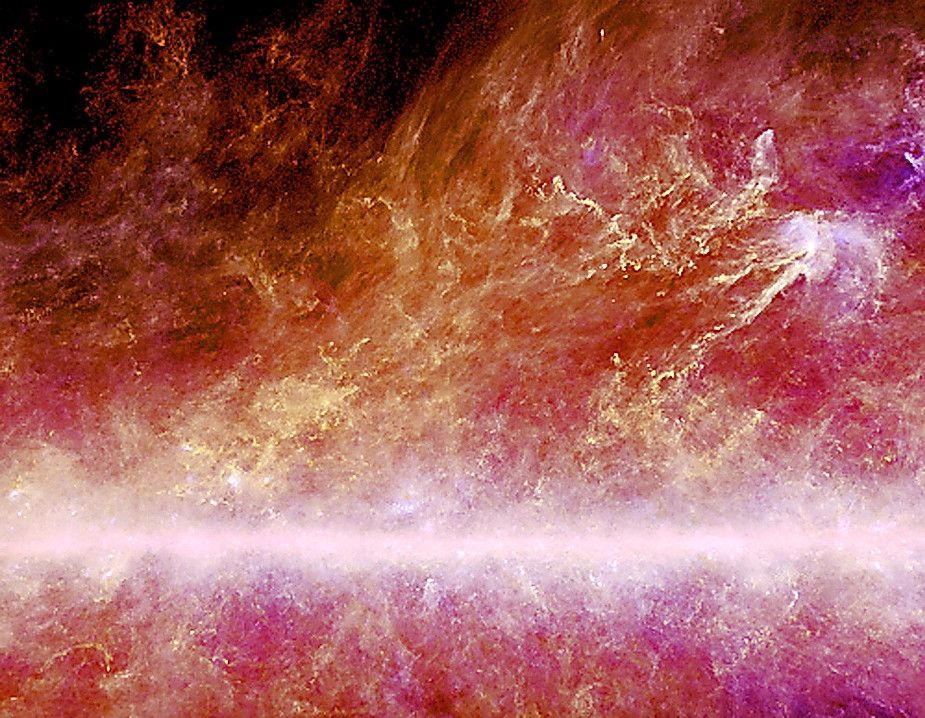 Des filaments plus ou moins longs qui pointent tous vers le trou noir au centre de notre galaxie.