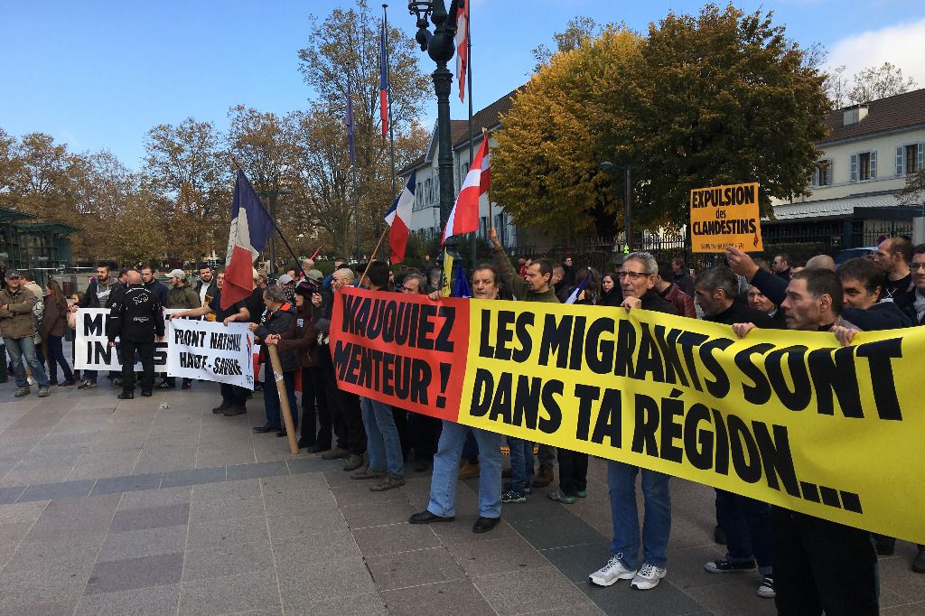 Manifestation du Front National contre l'arrivée de migrants en Haute-Savoie