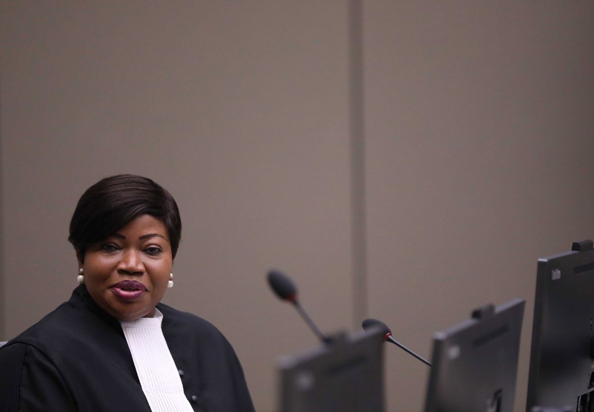 epa09048850 (FILE) - Prosecutor Fatou Bensouda appears in court during the trial of alleged Malian Islamist militant Al-Hassan Ag Abdoul Aziz Ag Mohamed Ag Mahmoud (not pictured), in the courtroom of the International Criminal Court (ICC) during his trial in the Hague, the Netherlands, 08 July 2019 (reissued 03 March 2021). ICC prosecutor Bensouda in a statement on 03 March 2021 said that formal investigations into war crimes in the Palestinian Territories will be opened regarding the Decemeber 2019 conflicts.  EPA/EVA PLEVIER / POOL *** Local Caption *** 55623906