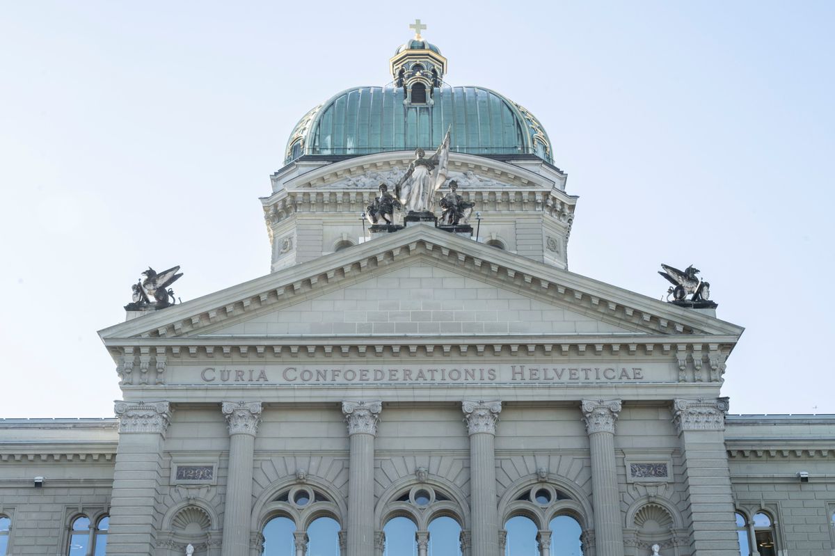 Das Bundeshaus, fotografiert am Mittwoch, 15. Maerz 2023 in Bern. Im Jahr 2023 feiert die Schweiz 175 Jahre Jubilaeum der Bundesverfassung. (KEYSTONE/Christian Beutler)