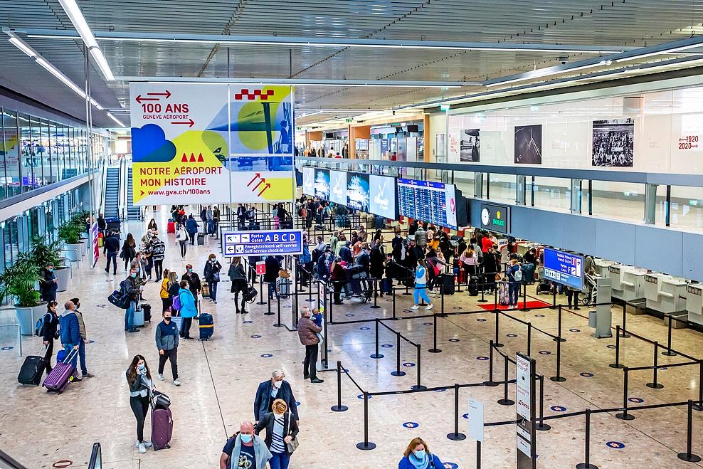 Les passagers étaient peu nombreux à l’aéroport samedi.