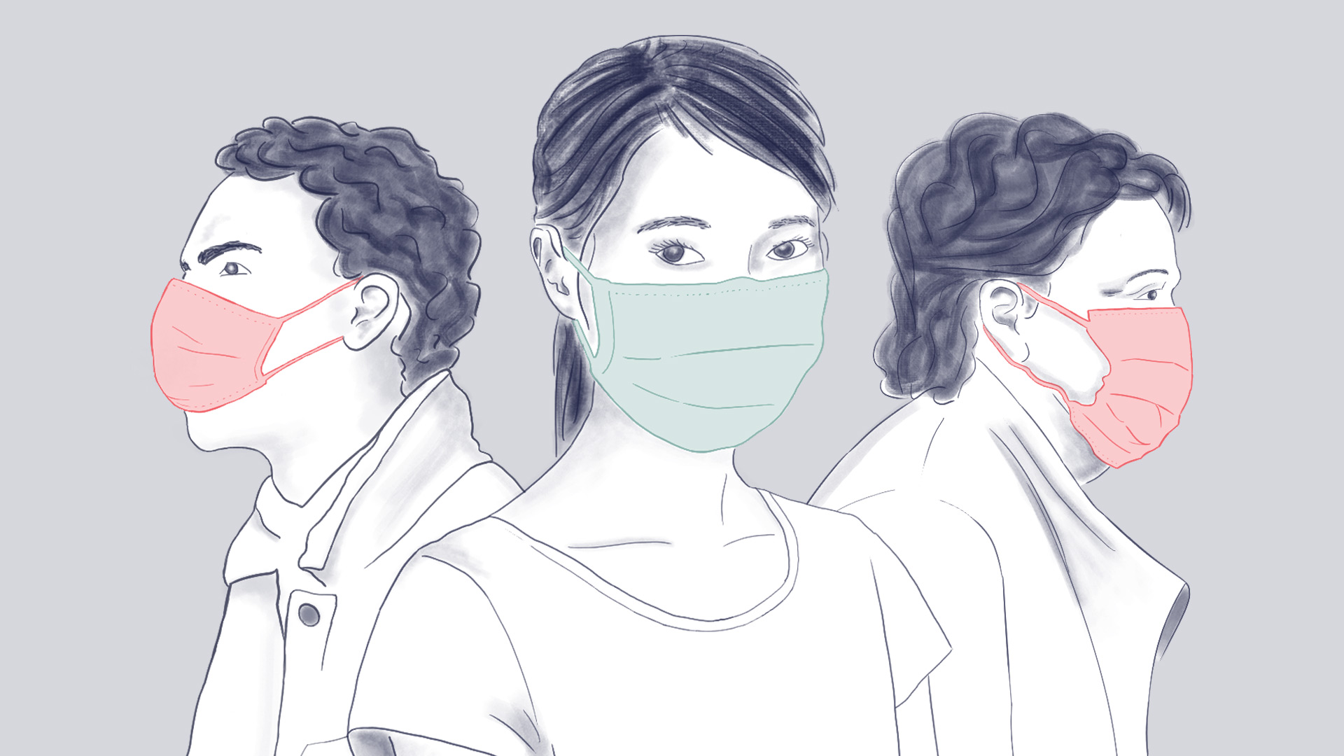 Menschen tragen Schutzmasken