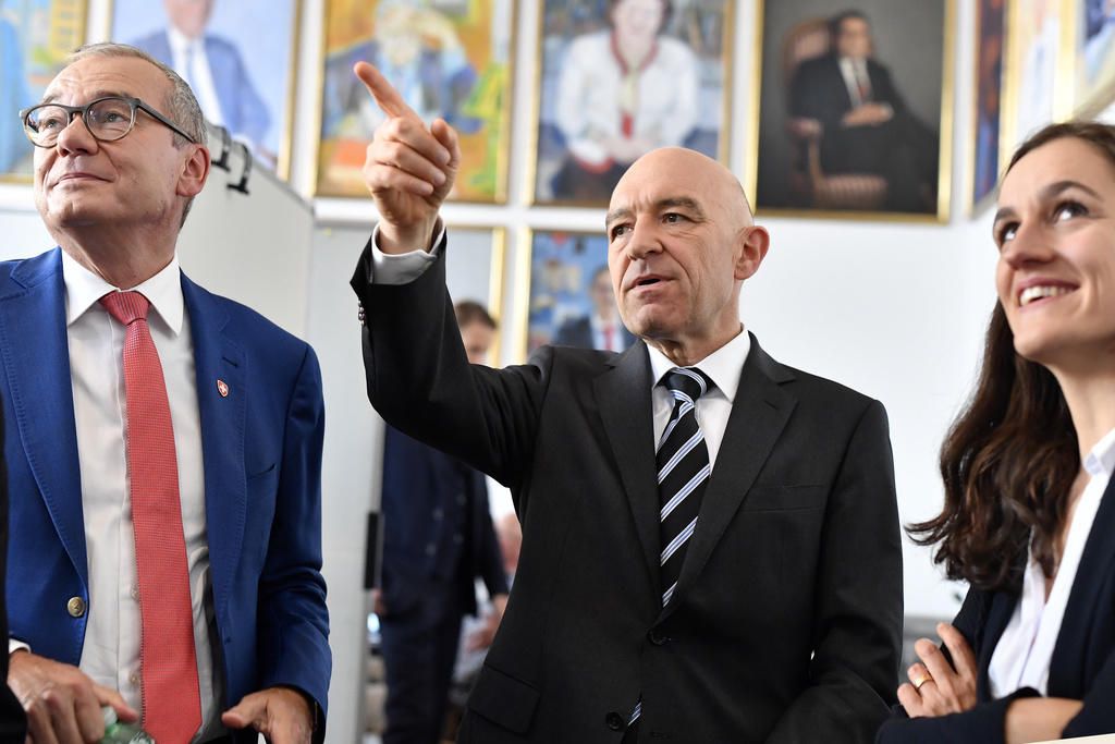 Neben Daniel Jositsch (SP, mitte) zieht der bisherige Ständerat Ruedi Noser (FDP, links) ins Stöckli.  Durchstarterin Marionna Schlatter (Grüne, rechts) verpasste die Wahl im zweiten Wahlgang deutlich.