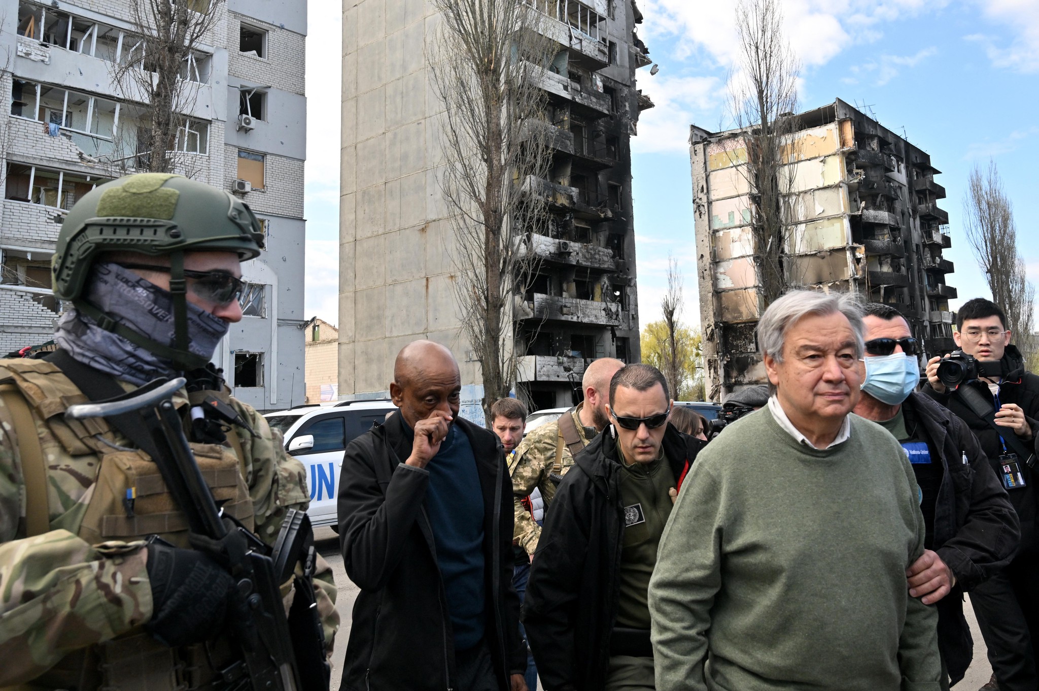 Le secrétaire général de l’ONU Antonio Guterres, à Kiev, jeudi 28 avril 2022.