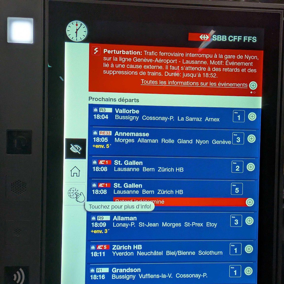 Un retour à la normale est signalé entre Lausanne et Genève.