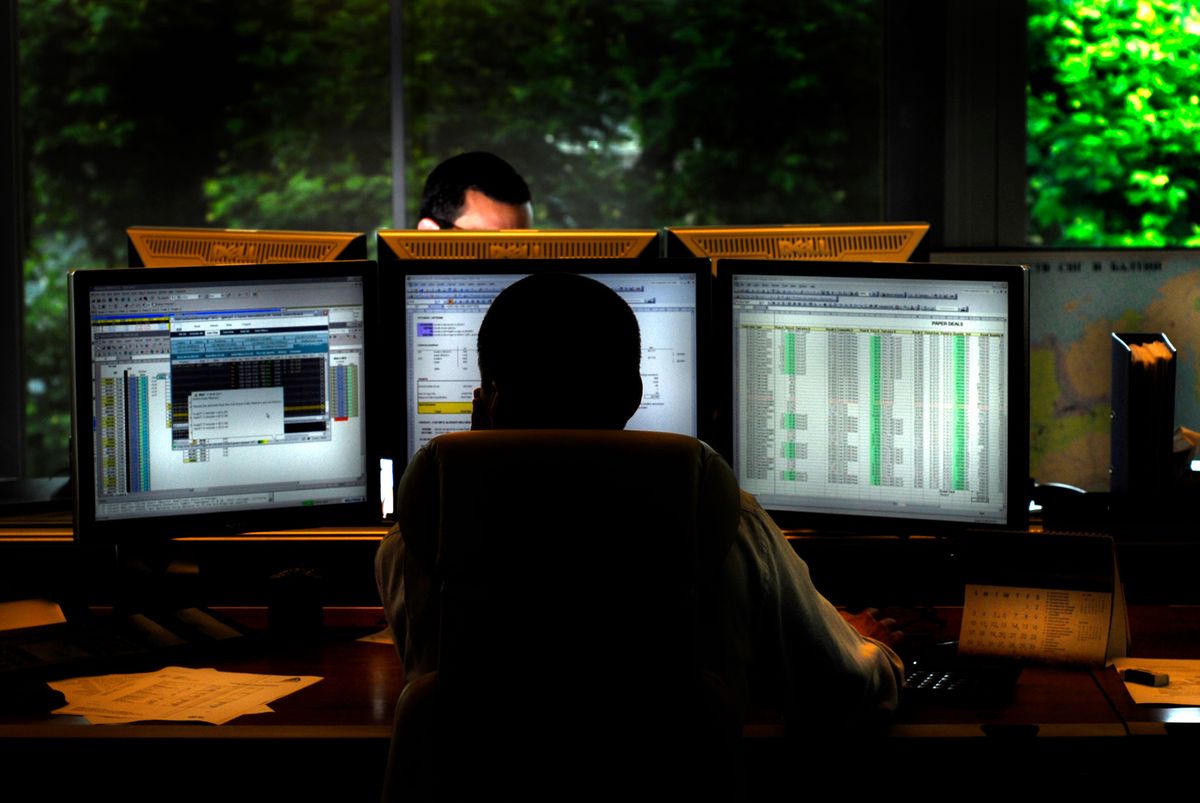 JR06910 / GUNVOR  Salle de Trading  de la Societe GUNVOR specialisee dans le Trading Petrolier et recemment rachetee par le russe GAZPROM  Geneve Juin 2007