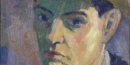 Porträt von Friedrich Zürcher in einem impressionistischen Stil mit lebhaften Farben.