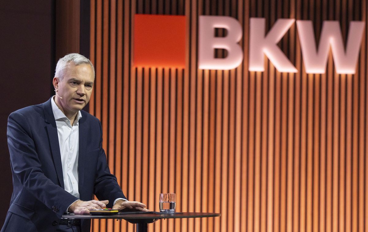 Robert Itschner, CEO der BKW, spricht am Capital Market Day im The Circle Convention Centre am Flughafen Zürich.