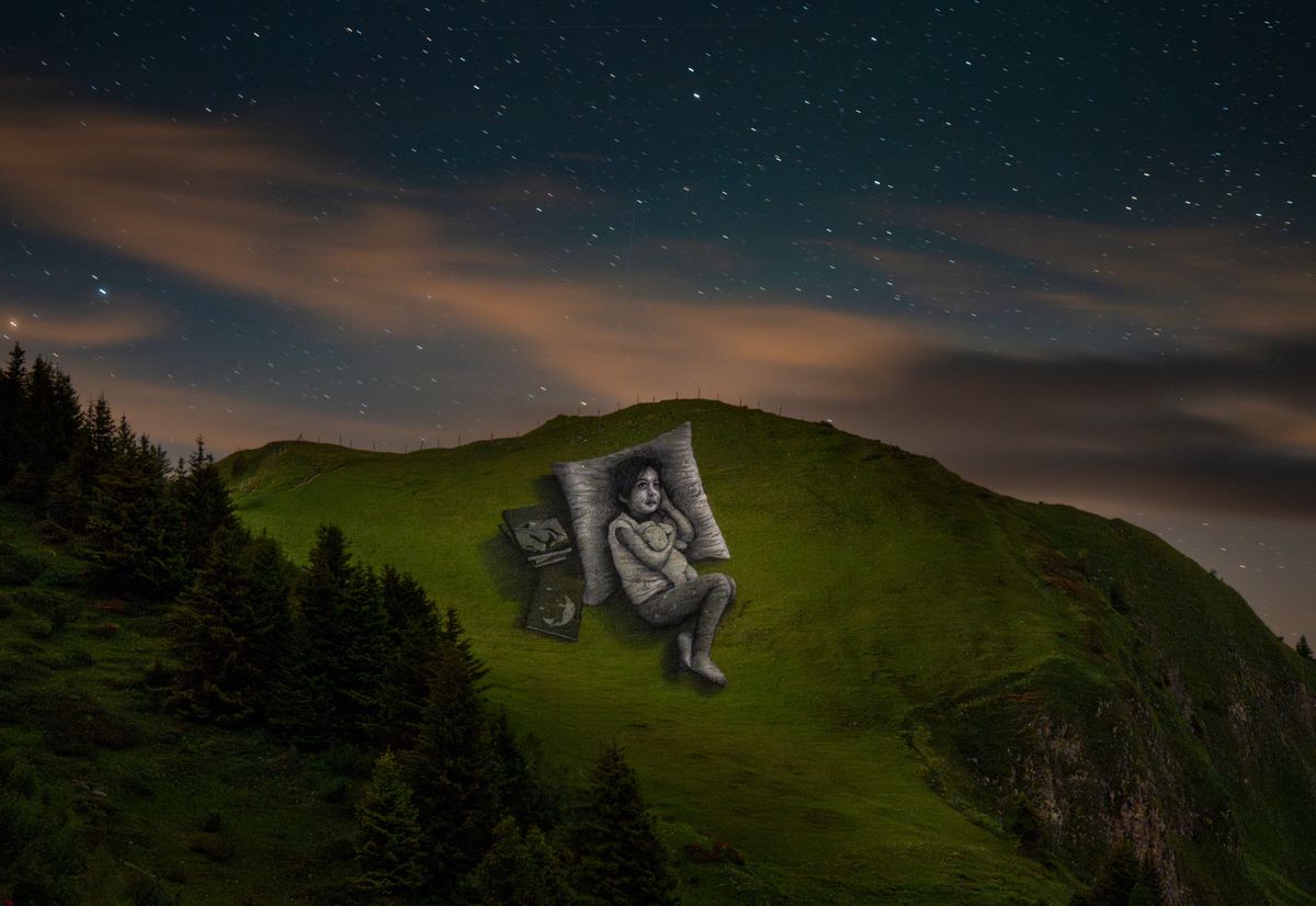 Land art: Saype décroche «L'étoile polaire» pour Villars | Tribune ...