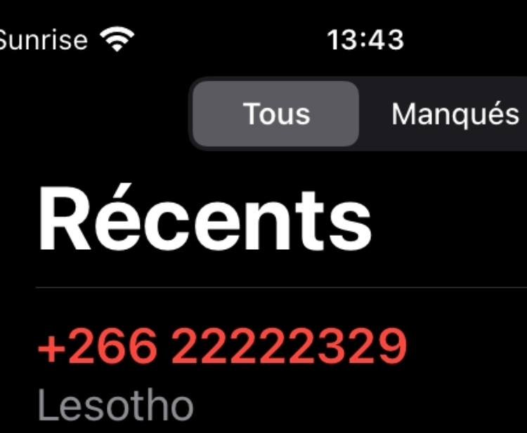 Arnaque téléphonique: Un coup de fil du Lesotho? C’est sans doute un