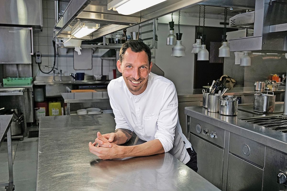 Genève 2023/09/29Gastro photos du nouveau chef, Christophe Pagnot, et de la salle du restaurant, Côté Square - Hôtel Bristol -  10, rue du Mont-Blanc .