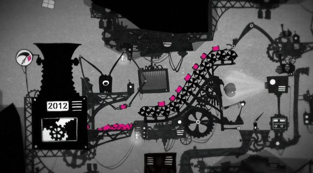 Was Tinguely aus einem Fleischwolf und einem Filmprojektor basteln würde: Screenshot der Maschinerie der Shnit-Animationen.