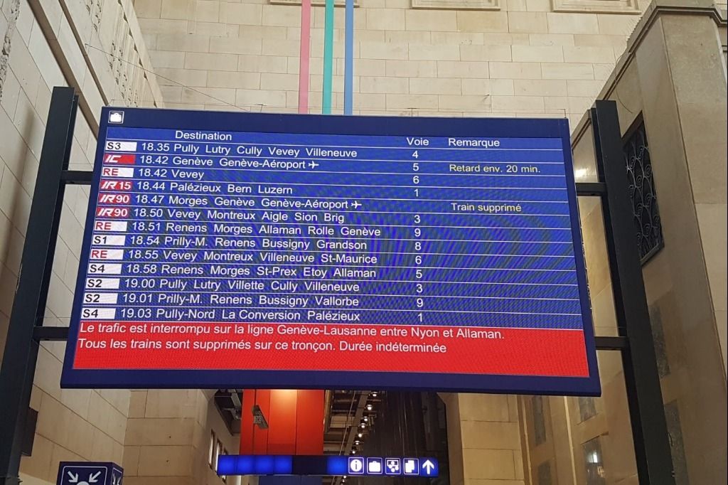 Les trains circulent à nouveau normalement entre Lausanne et Genève