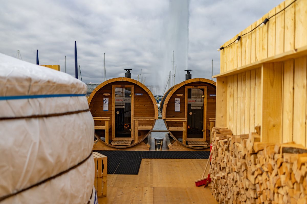 Genève , le 27 janvier 2024. La Banquise des Eaux-Vives: espace ludique hivernal proposé par le Ville de Genève avec lancer de hache, curling sur tapis, sauna et food-truck. 
Photo Pierre Albouy/Tribune de Genève