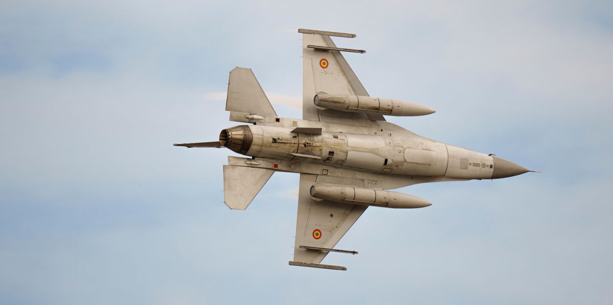 Romanian air force F-16 fighter planes fly above the Baza 86 military air base, outside Fetesti, Romania, Monday, Nov. 13, 2023. NATO member Romania inaugurated an international training hub for F-16 jet pilots from allied countries and other partners, including Ukraine, with airplanes supplied by the Royal Netherlands Air Force, and instructors and maintenance provided by Lockheed Martin, the aircraft maker. (AP Photo/Vadim Ghirda)