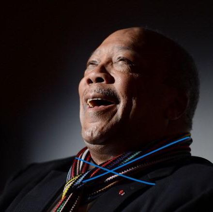 LOS ANGELES, CA - FEBRUARY 06:  Quincy Jones presents onstage at the GRAMMY P&E Wing Event Honoring Quincy Jones And Al Schmitt on February 6, 2013 in Los Angeles, California.  (Photo by Michael Kovac/WireImage)