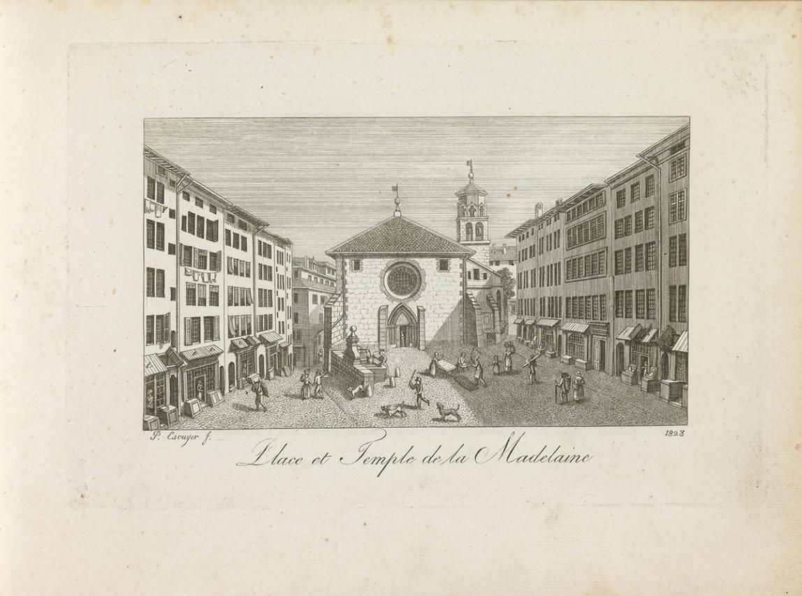 La place et le temple de la Madeleine par Pierre Escuyer, 1823.