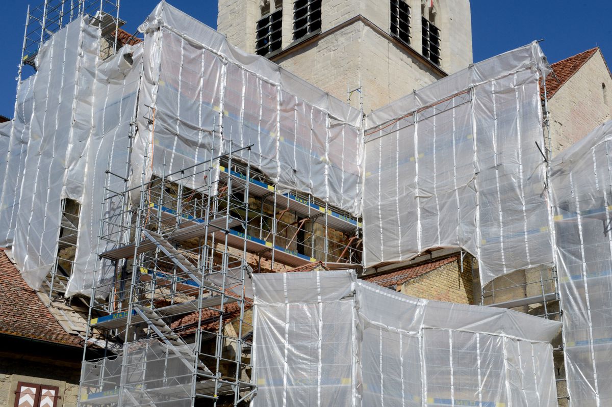 Payerne, 10 mai 2017, L’équipe du Musée de l'Abbatiale propose cet été des visites guidées du chantier. Rénovations, découvertes archéologiques et consolidation des structures. (24heures/Philippe Maeder)