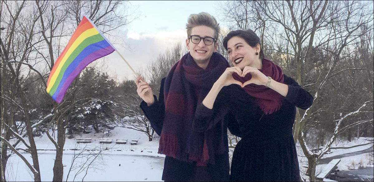 Tobias Urech und Anna Rosenwasser von der Schaffhauser LGBT-Jugendgruppe Andersh.