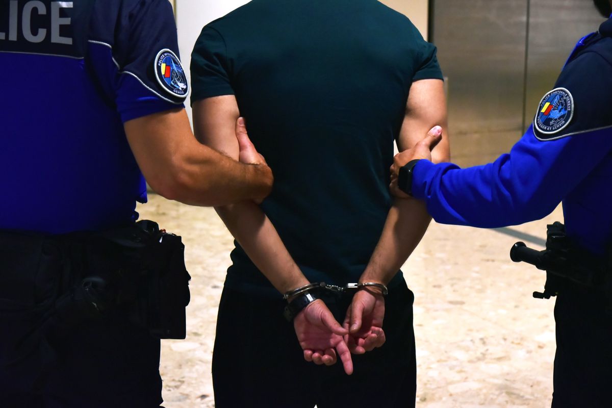 Suisse, Genève. Photos d'illustrations. Arrestation à l'aéroport.