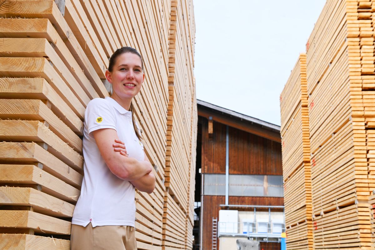 Sägewerk der Olwo AG in Erlenbach 800 bis 900 Stämme werden hier pro