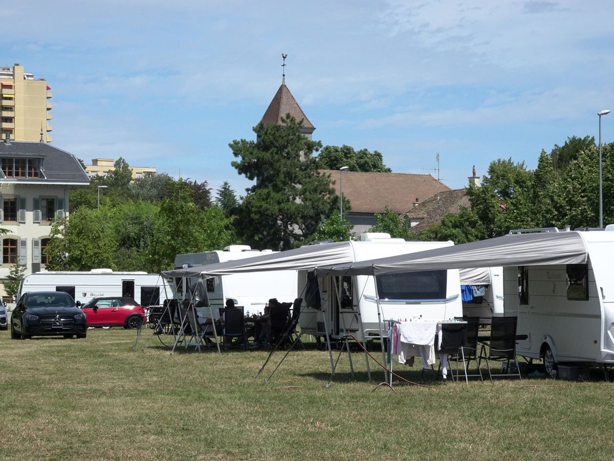Les Yéniches se sont installés non loin de la mairie de Thônex.