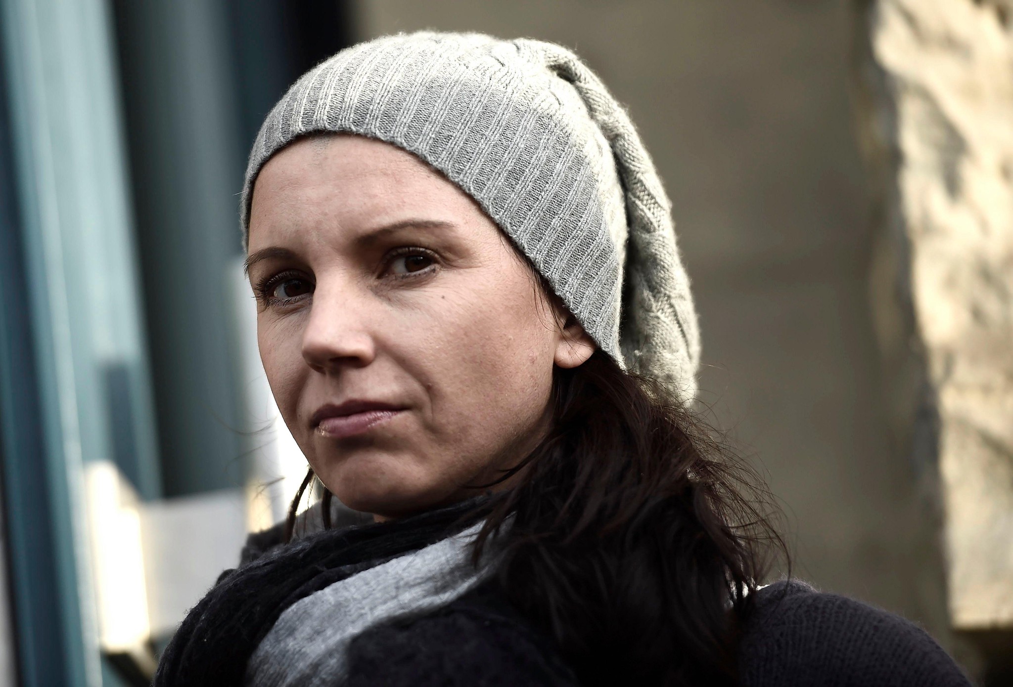 Teresa Enke vor der Ausstellung 'ROBERT gedENKEn' im Landesmuseum Hannover, Gedenken an den fünften Jahrestag des Suizids von Robert Enke.