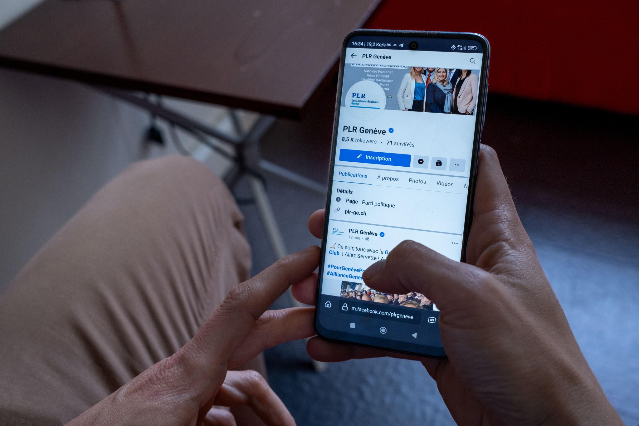 La page du PLR est celle qui a été le plus souvent mise en avant dans les fils d’actualité Facebook des Genevois.