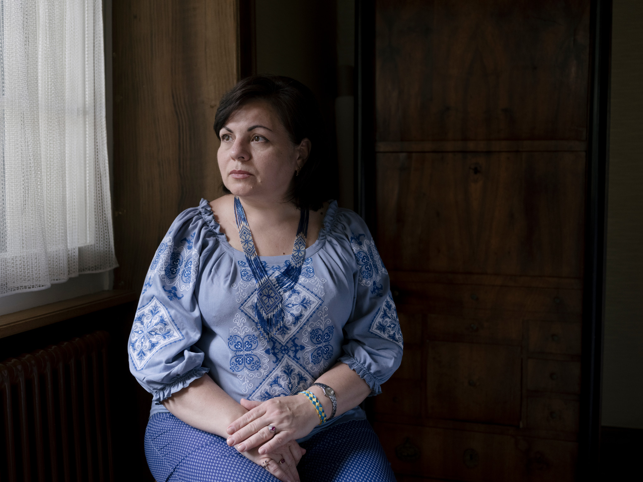Olena Morozowa in der Abtei Magere Au in Freiburg. Sie erholt sich im Kloster von den Schrecken des Krieges in der Ukraine.
