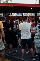 The music played inside the venue, but it could be heard clearly outside the venue.