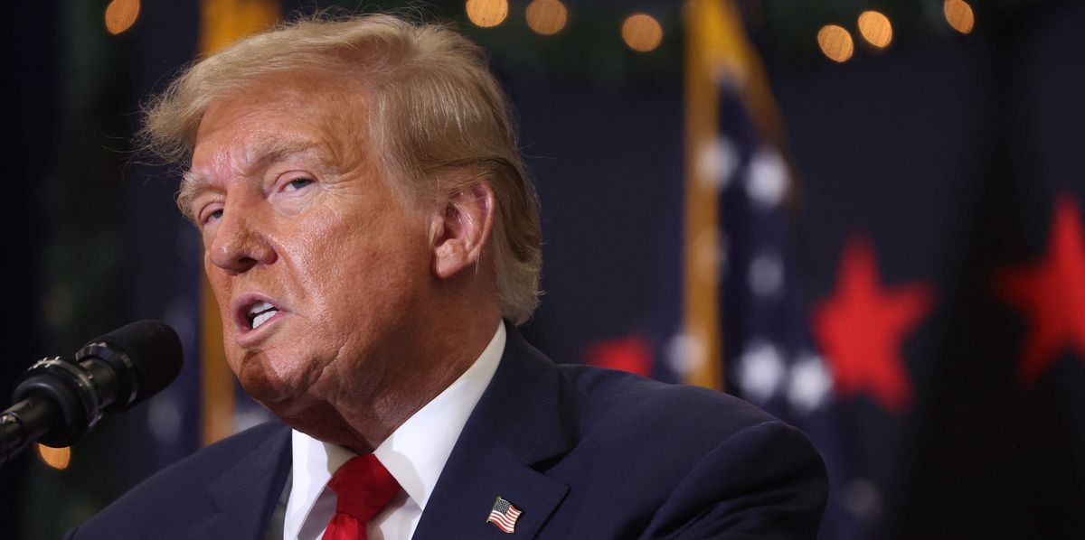 WATERLOO, IOWA - DECEMBER 19: Republican presidential candidate and former U.S. President Donald Trump speaks to guest at a campaign event on December 19, 2023 in Waterloo, Iowa. Iowa Republicans will be the first to select their party's nomination for the 2024 presidential race, when they go to caucus on January 15, 2024. Scott Olson/Getty Images/AFP (Photo by SCOTT OLSON / GETTY IMAGES NORTH AMERICA / Getty Images via AFP)
