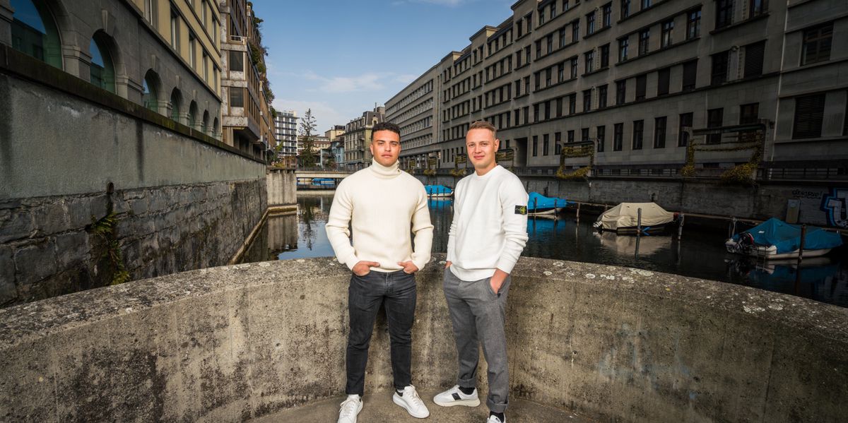 Luca Steffen (à gauche) et Jascha Rudolphi, directeurs d’Emix, lors d’une séance photo en 2021 à Zurich.
