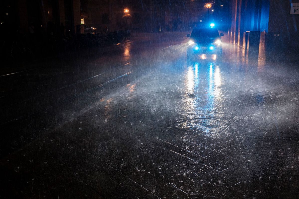 Suisse, Genève, le 29 juin 2024. Un violent orage c'est abattu sur la ville.
