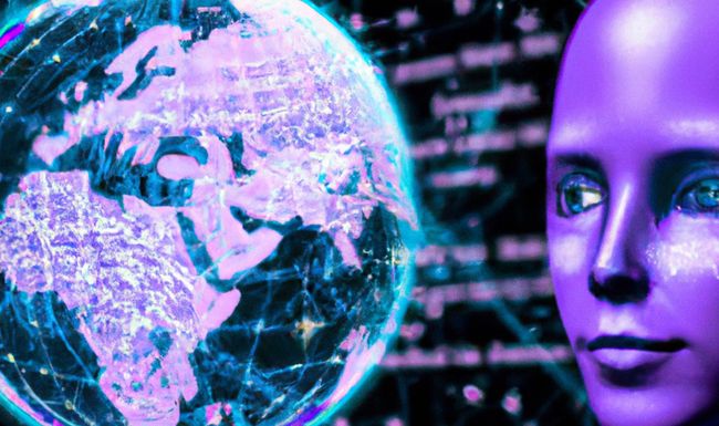 Die Beeinflussung der Welt durch KI – das Bild hat eine künstliche Intelligenz anhand weniger Stichworte erschaffen. 