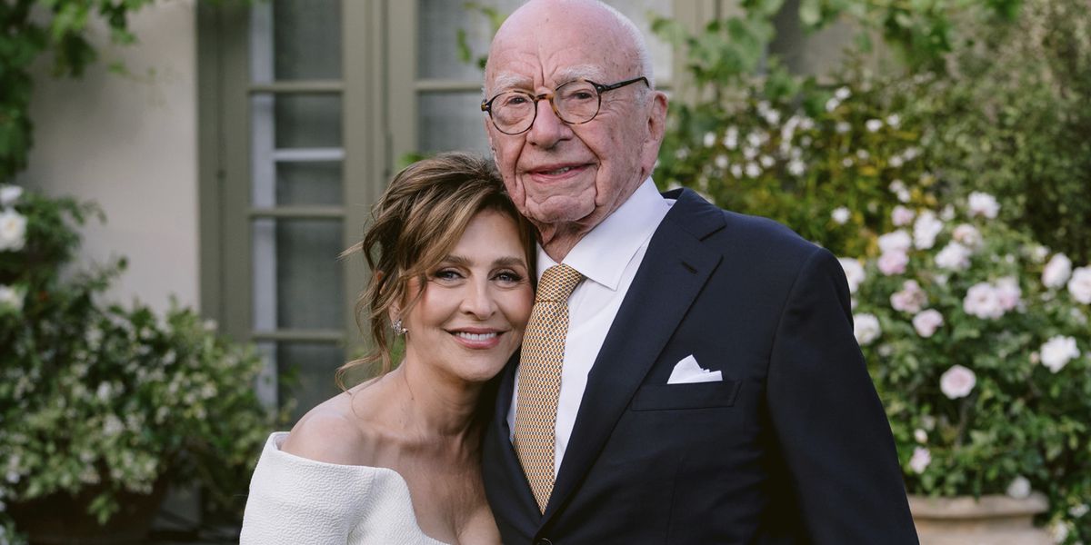 This image provided by News Corp. shows Rupert Murdoch and Elena Zhukova posing for a photo, Saturday, June 1, 2024 during their wedding ceremony at his vineyard estate in Bel Air, Calif. (News Corp.  via AP)