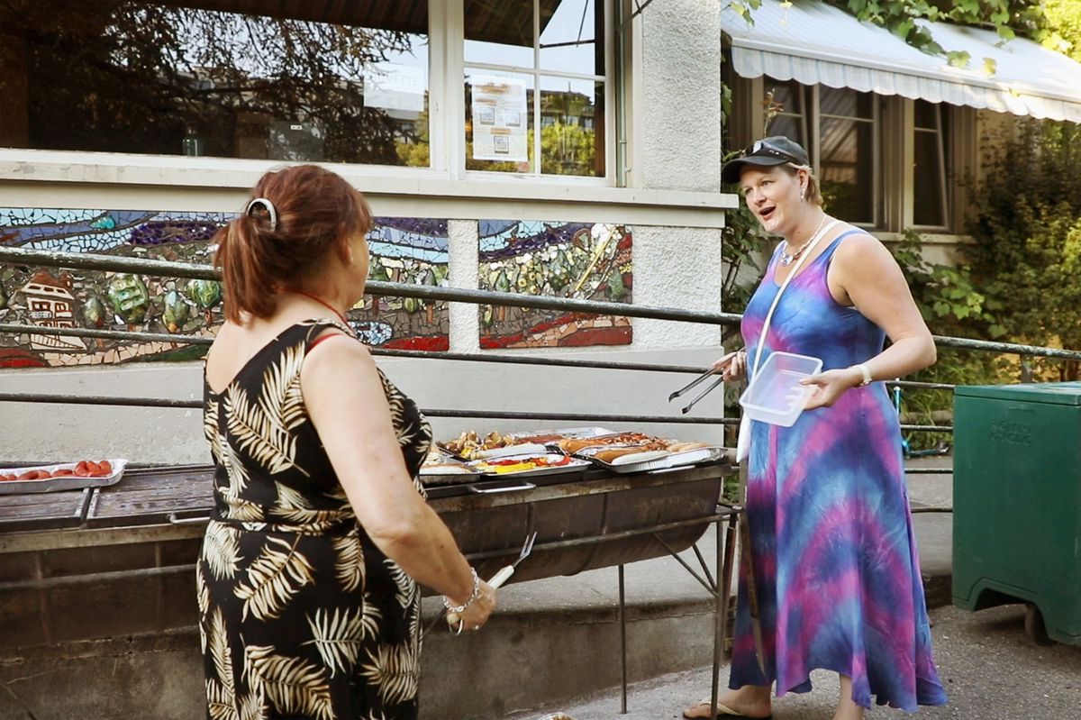 Champel le 18 juillet 2024, Maison de quartier de Champel, des barbecues sont organisés les mardis et les jeudis © Georges Cabrera