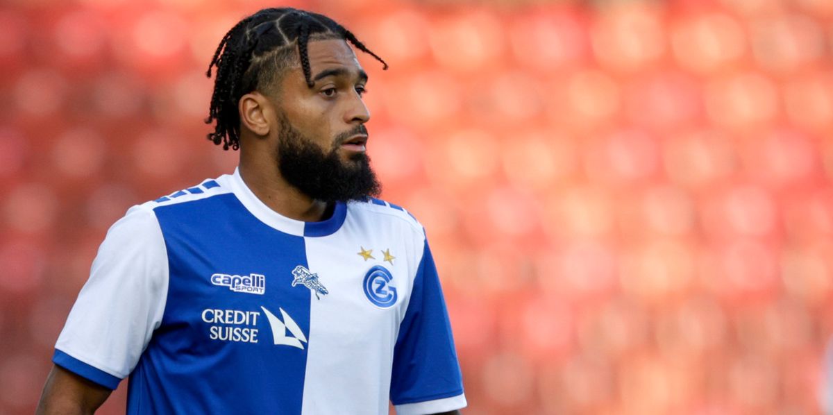 22.10.2023; Zuerich; Fussball Super League - Grasshopper Club Zuerich - FC Lugano; Theo Ndicka (GC)  (Marc Schumacher/freshfocus)
