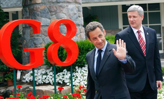 Die Bankenabgabe teilt Europa und Amerika: Nicolas Sarkozy und der kanadische Premierminister Stephen Harper.