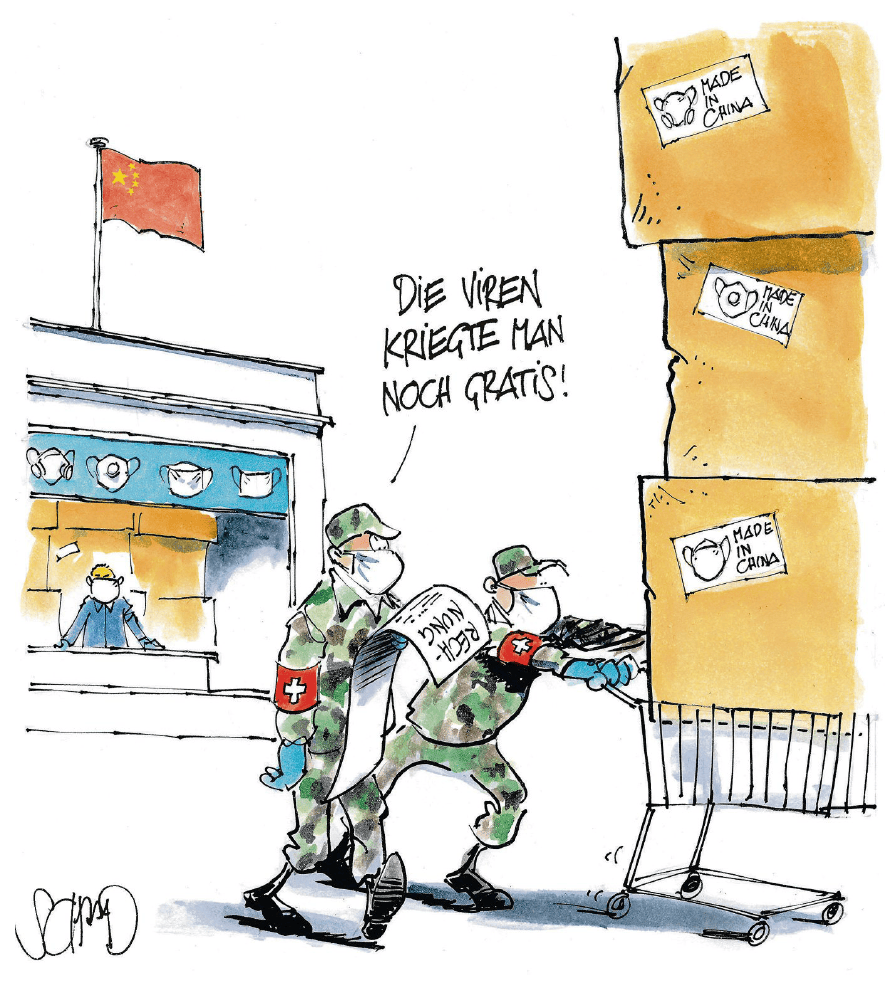 Noch fallen Maskenträger in den Strassen auf, auch weil es kaum Schutzmasken gibt. Das könnte sich schon bald ändern. Bild: Peter Klaunzer/Keystone